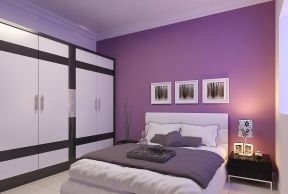 小卧室效果 紫色墙面装修效果图片