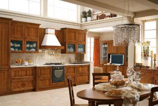 厨房古典橱柜设计装修效果图2023图片