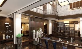 新中式别墅客厅设计 客厅隔断设计效果图