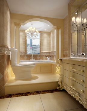 欧式室内设计卫生间浴缸效果图