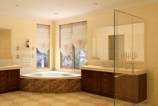 简约室内装修卫生间浴缸效果图片