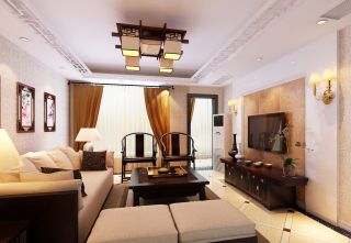 中式小户型室内家具客厅装修效果图片
