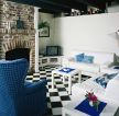 中小户型地中海风格家庭客厅组合沙发装修效果图片