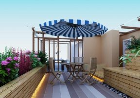 露天阳台花园设计 休闲区装饰装修效果图片