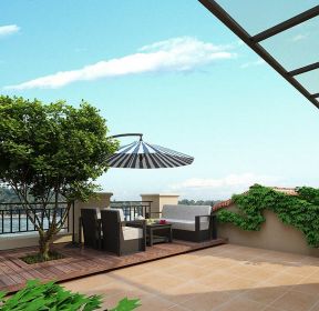 露天阳台花园瓷砖设计装修效果图-每日推荐