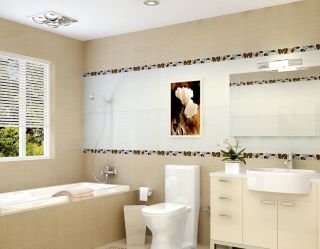 长方形卫生间装饰画装修效果图片