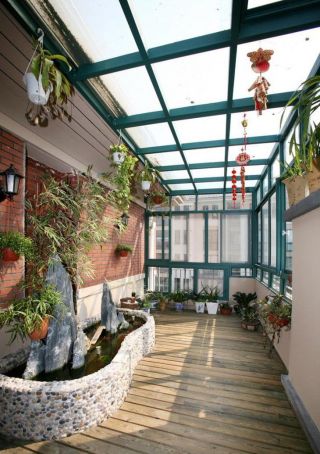 露天阳台花园设计玻璃吊顶装修效果图