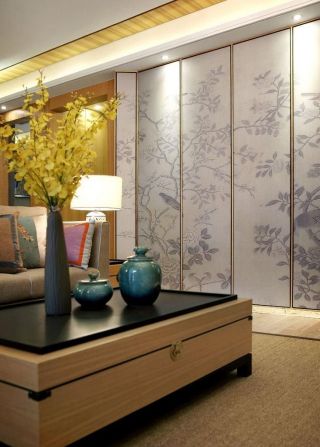 新中式风格家居客厅隐形门设计