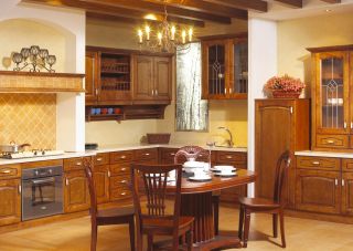 美式设计风格家庭厨房整体橱柜图片
