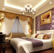中式田园风格卧室床头背景墙装修效果图片