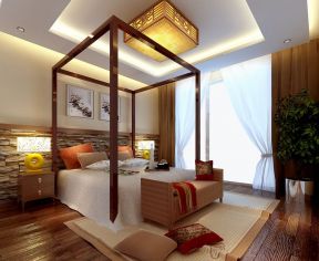 中式田园风格卧室图 中式风格房子装修效果图