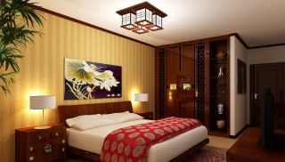 中式田园风格房子卧室装修效果图