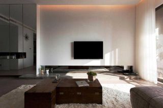现代简约风格简单电视墙效果图