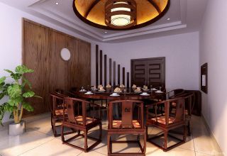 现代中式别墅餐桌椅子装修效果图片