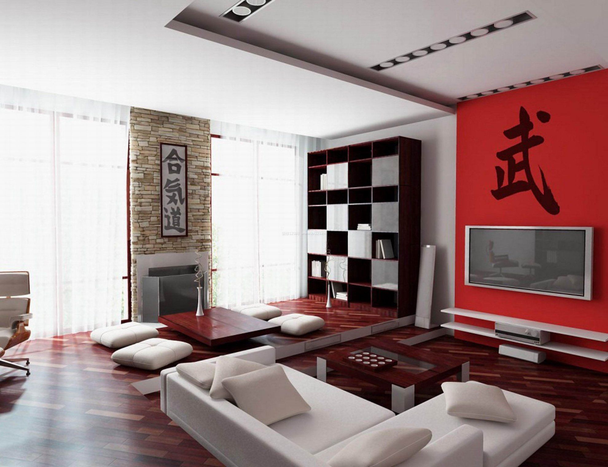 中式设计风格客厅地面效果图