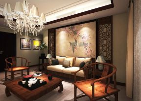 中式风格客厅设计 客厅沙发背景墙装饰