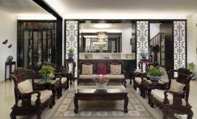 中式风格客厅设计 中式家具摆放装修效果图片
