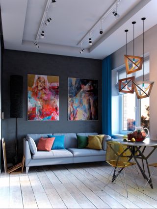 30平米小客厅沙发背景墙装饰画