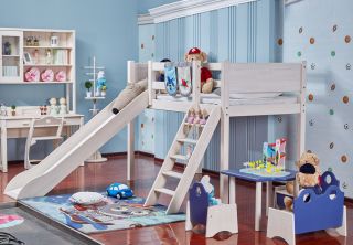 时尚别墅设计儿童房实木床设计效果图片