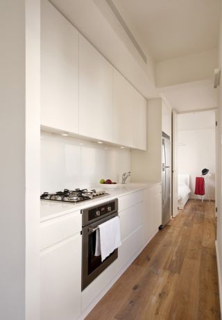 白色现代简约风格40平米小户型厨房效果图