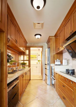 美式小户型家居设计厨房橱柜装修图片大全