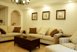 美式小户型家居设计客厅组合沙发装修效果图片