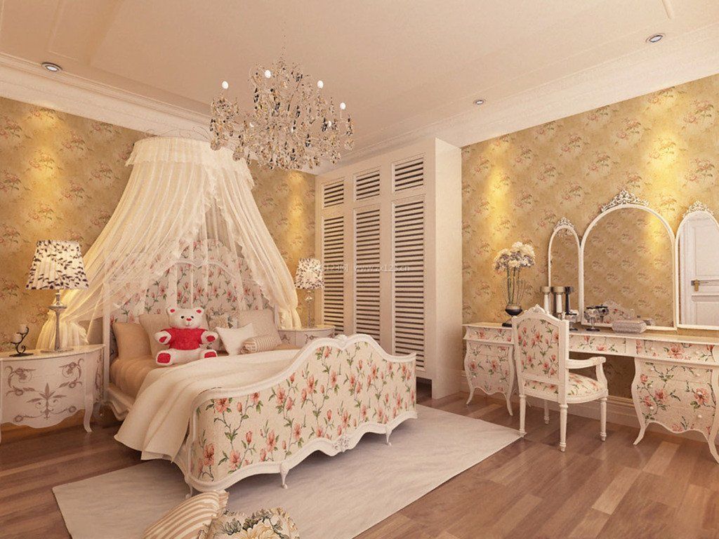 欧式田园风格家居卧室装修设计效果图片
