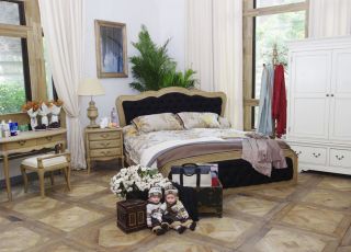 2023美式古典风格小户型女生卧室装修效果图片