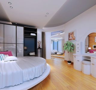 大户型设计现代风格卧室圆床效果图