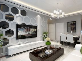 60平米小户型效果图 室内客厅电视墙设计