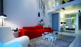 现代风格室内客厅沙发颜色搭配