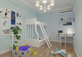 两居室现代简约 蓝色墙面装修效果图片