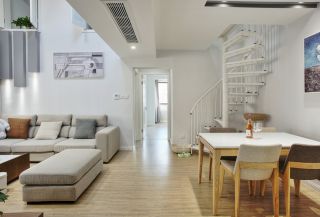 现代简约两居室室内螺旋梯装修效果图片2023