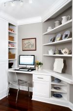 家庭小面积书房书桌书柜组合设计效果图片