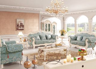 欧式设计客厅布艺组合沙发装修效果图片