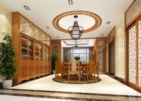 时尚中式风格家居大餐厅装修设计效果图案例