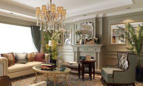 美式新古典风格 家装客厅设计装修效果图片
