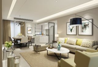 2023小户型简约客厅组合沙发装修效果图片
