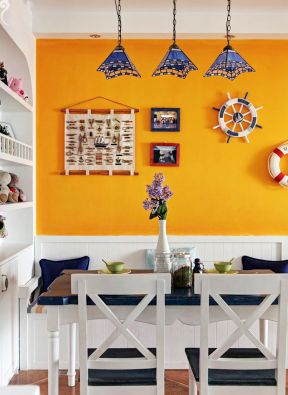 地中海餐厅风格 墙面装饰装修效果图片