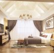 美式复式家居卧室吊顶造型装修效果图片