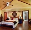 东南亚风格卧室床设计摆放效果图片2023