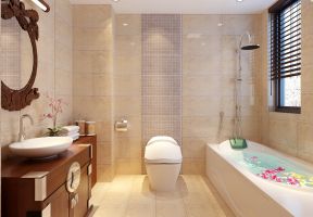 中式复式家居室内浴室柜装修效果图片