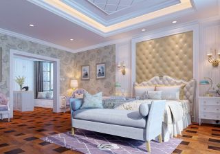 欧式复式家居卧室壁纸装修效果图2023