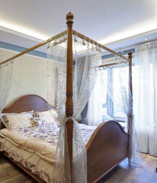 东南亚风格卧室床装修设计效果图