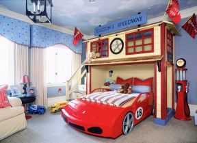 美式别墅卧室儿童床装修效果图片