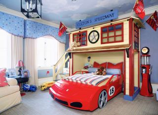 美式别墅卧室儿童床装修效果图片