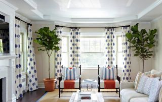 简欧式客厅窗帘设计效果图片