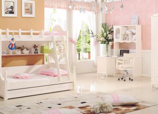 欧式儿童房间高低床装修设计实景效果图片