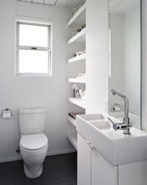 50平米小户型卫生间 白色墙面装修效果图片