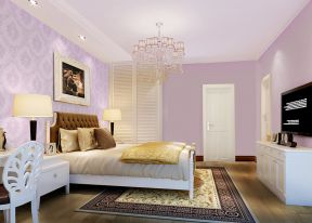 浪漫卧室 粉色墙面装修效果图片